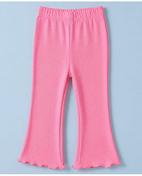 Babyhug 100% Cotton Single Jersey Knit Full Sleeves Top & Leggings Set With Text Print - Pink