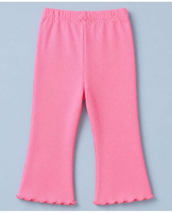 Babyhug 100% Cotton Single Jersey Knit Full Sleeves Top & Leggings Set With Text Print - Pink