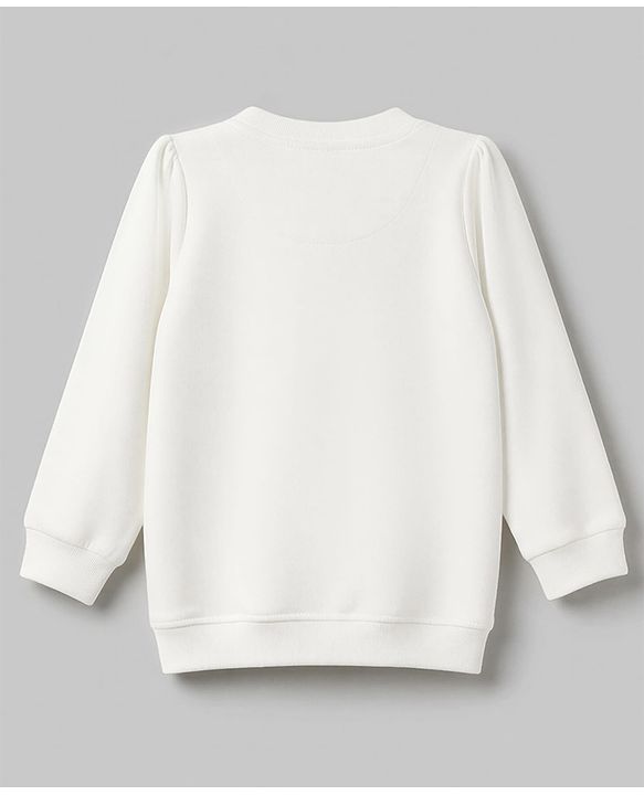 Babyhug 100% Cotton Single Jersey Knit Full Sleeves Top & Pants With Sequin Detailing Bow - White & Black