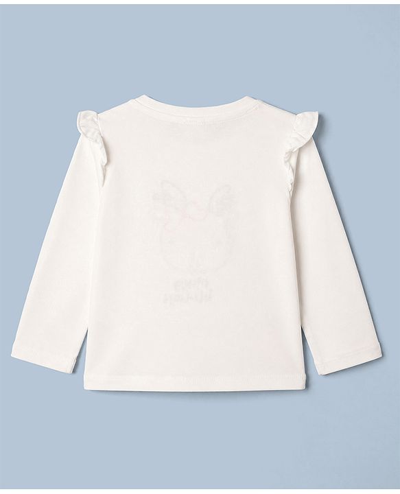 Babyhug Cotton Single Jersey Knit Full Sleeves Top and Skirt with Reindeer Embroidery - White