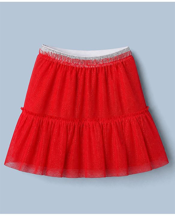 Babyhug Cotton Single Jersey Knit Full Sleeves Top and Skirt with Reindeer Embroidery - White