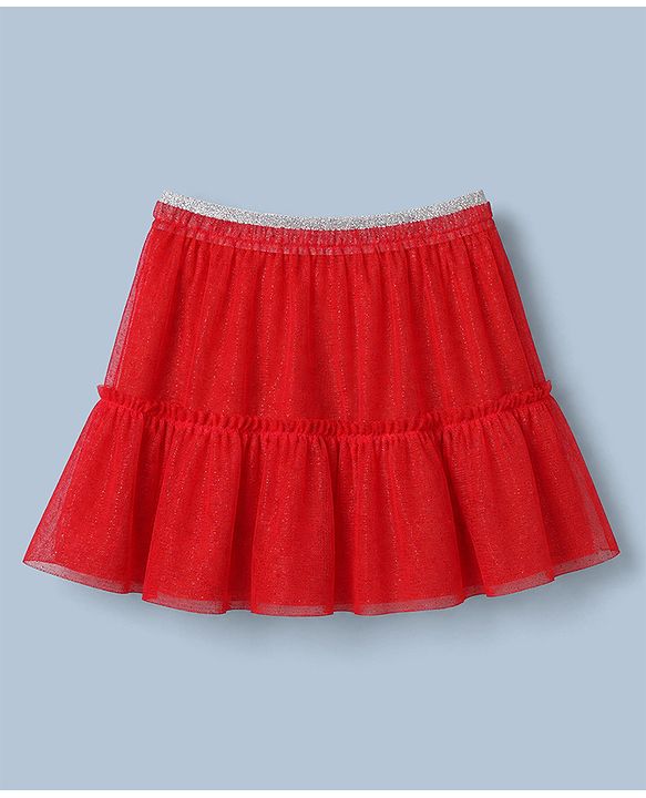 Babyhug Cotton Single Jersey Knit Full Sleeves Top and Skirt with Reindeer Embroidery - White