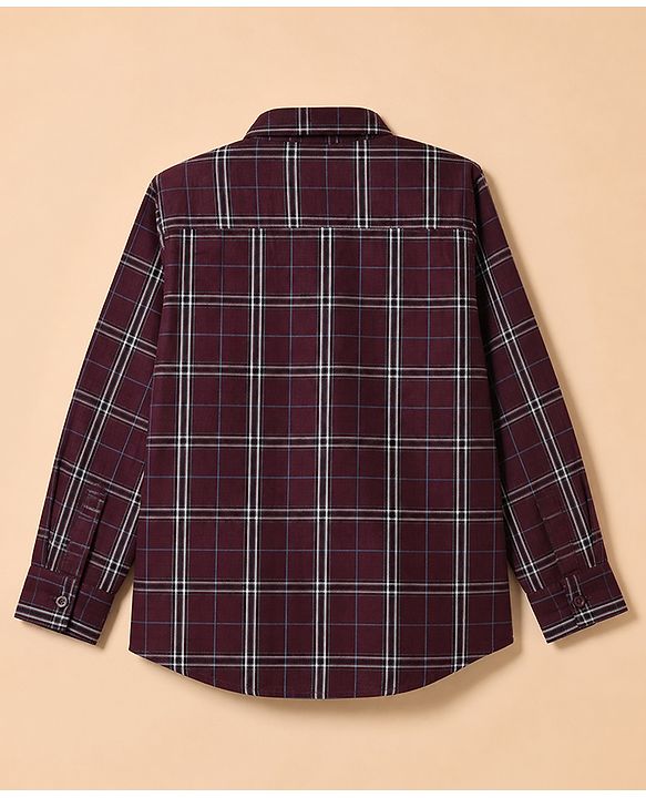 Pine Kids 100% Cotton Woven Full Sleeves Shirt And T-Shirt with Half Sleeves And Inspire Someone Today Text Print - Maroon
