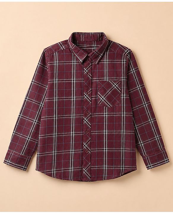 Pine Kids 100% Cotton Woven Full Sleeves Shirt And T-Shirt with Half Sleeves And Inspire Someone Today Text Print - Maroon