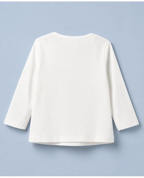 Babyhug 100% Cotton Single Jersey Knit Full Sleeves Top and Skirt Set with Bow Print in White