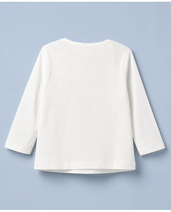 Babyhug 100% Cotton Single Jersey Knit Full Sleeves Top and Skirt Set with Bow Print in White
