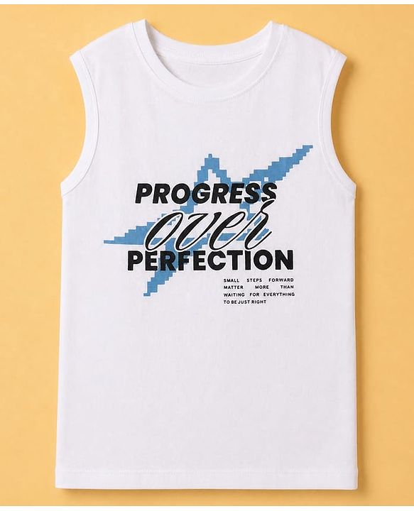Pine Kids 100% Cotton Woven Half Sleeves Checked Shirt and T-Shirt with Progress With Process Text Print in Light Blue