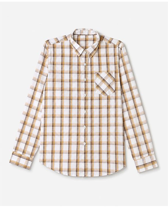 Pine Kids Cotton Woven Checks Shirt with Full Sleeves in Beige