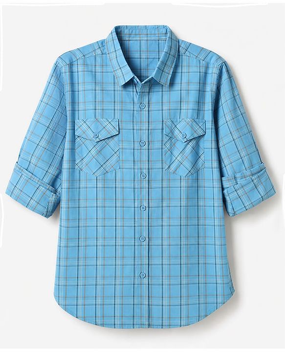 Pine Kids Cotton Woven Full Sleeves Checks Shirt - Light Blue