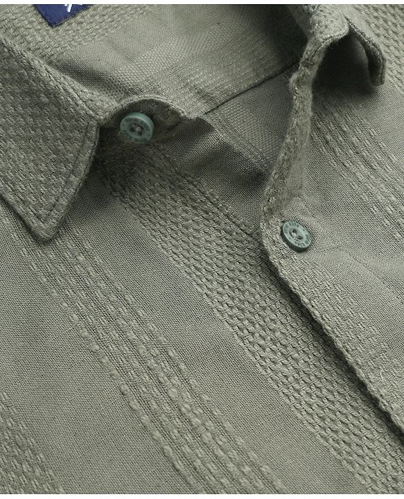 Pine Kids Cotton Woven Shirt with Half Sleeves in Olive Green for 4-5 Years