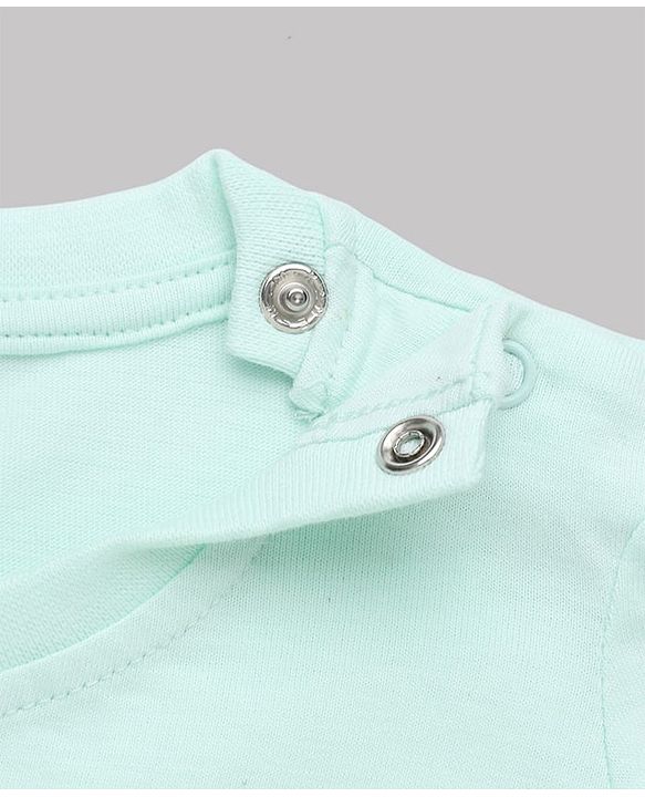 Babyhug 100% Cotton Knit T-Shirt with Full Sleeves and Butterfly Applique in Light/Sky Blue for 6-9 Months