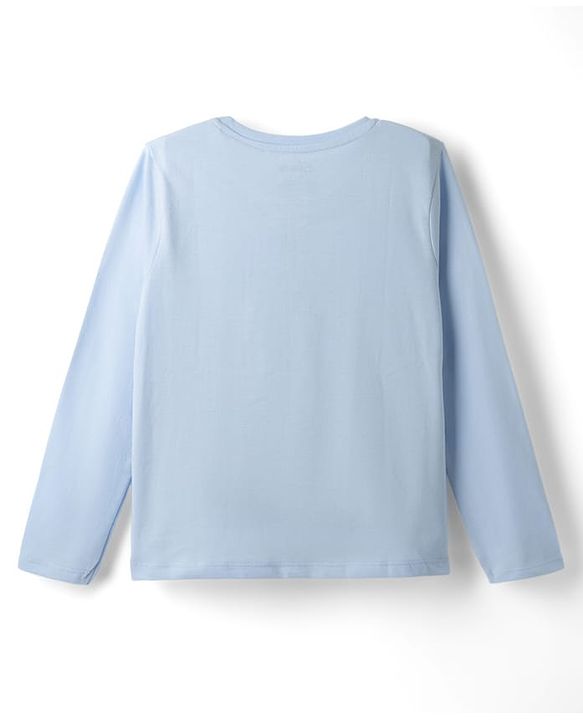 Pine Kids Disney Single Jersey Knit T-Shirt with Full Sleeves and Minnie and Daisy Print - Sky Blue