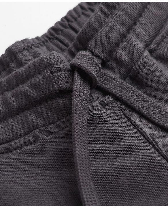 Babyhug Cotton Knit Jogger Fit Full Length Solid Lounge Pants in Black