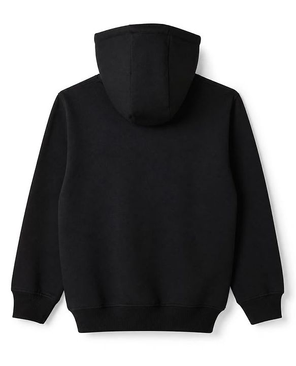 Pine Kids Knit Full Sleeves Hooded Sweatshirt With Paris Detailing - Black