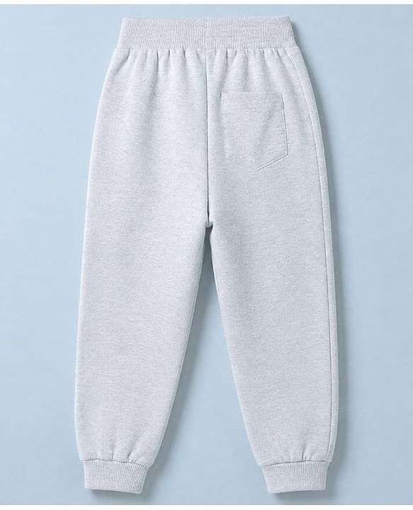 Babyhug 100% Cotton Looper Knit Full Length Solid Lounge Pant - Grey
