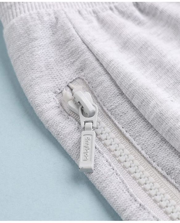 Babyhug 100% Cotton Looper Knit Full Length Solid Lounge Pant - Grey