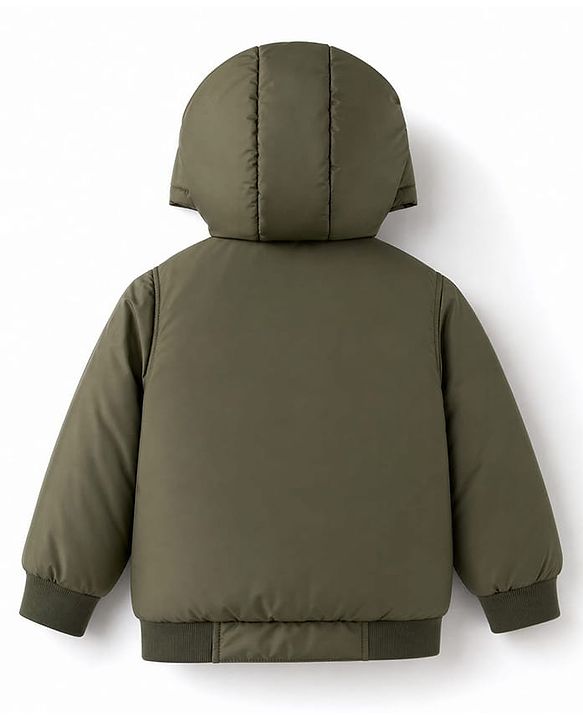 Babyhug Woven Full Sleeves Padded/Quilted/ Winter Jacket - Olive