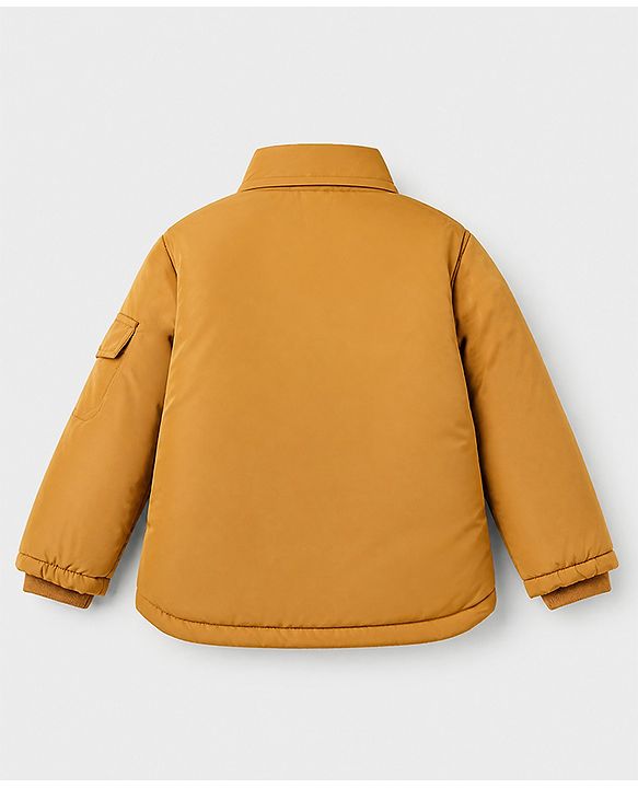 Babyhug Woven Full Sleeves Hooded Solid Padded/Quilted/ Winter Jacket - Mustard