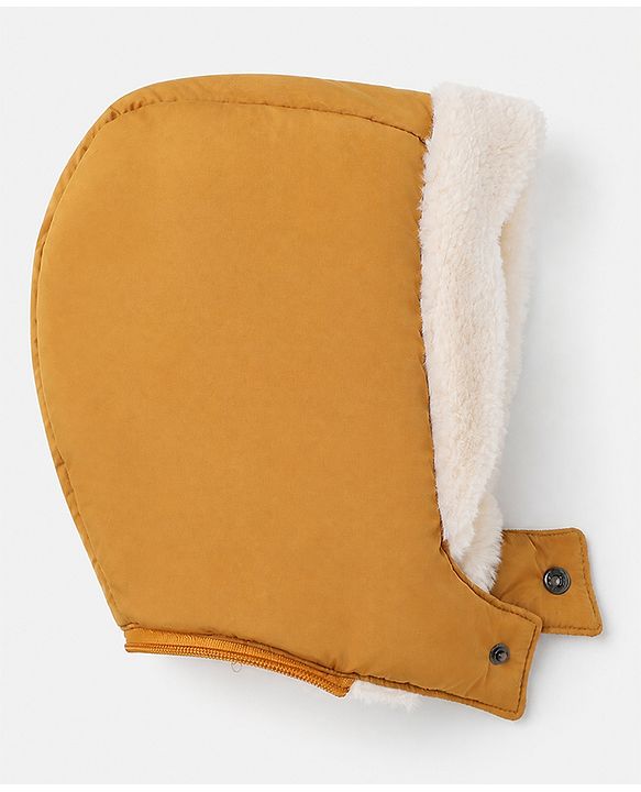 Babyhug Woven Full Sleeves Hooded Solid Padded/Quilted/ Winter Jacket - Mustard