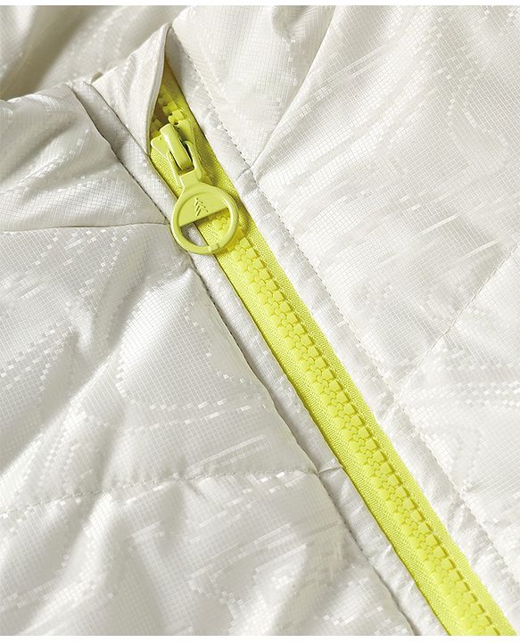 Pine Kids Woven Padded Winter Jacket with Full Sleeves in Offwhite