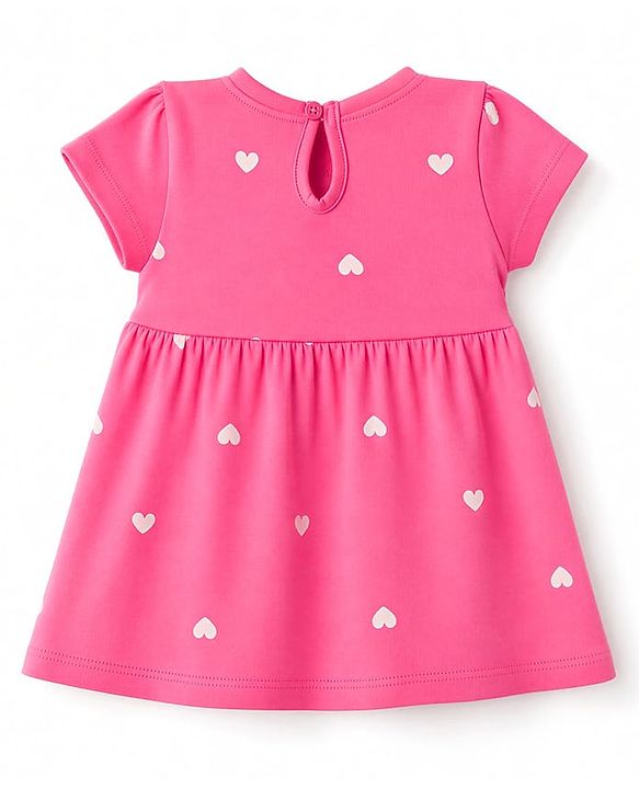 Babyhug Cotton Single Jersey Knit Half Sleeves Heart & Rainbow Print Pack of 2 - Pink & Sea Green