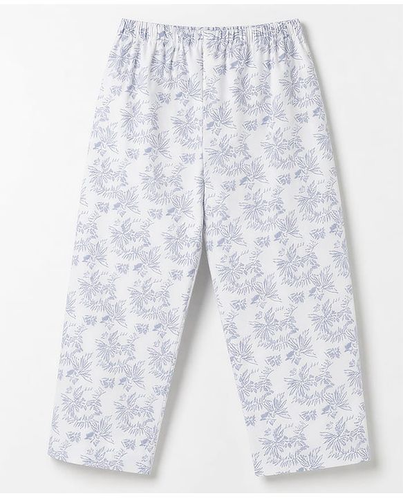 Babyhug 100% Cotton Knit Full Sleeves Co-Ords Shirt & Pyjama Night Suit with Tropical Print - White