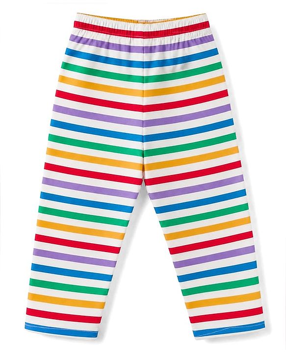 Babyhug Cotton Knit Full Sleeves Front Open Shirt Pyjama Co-ord Nightsuit With Stripes - Blue