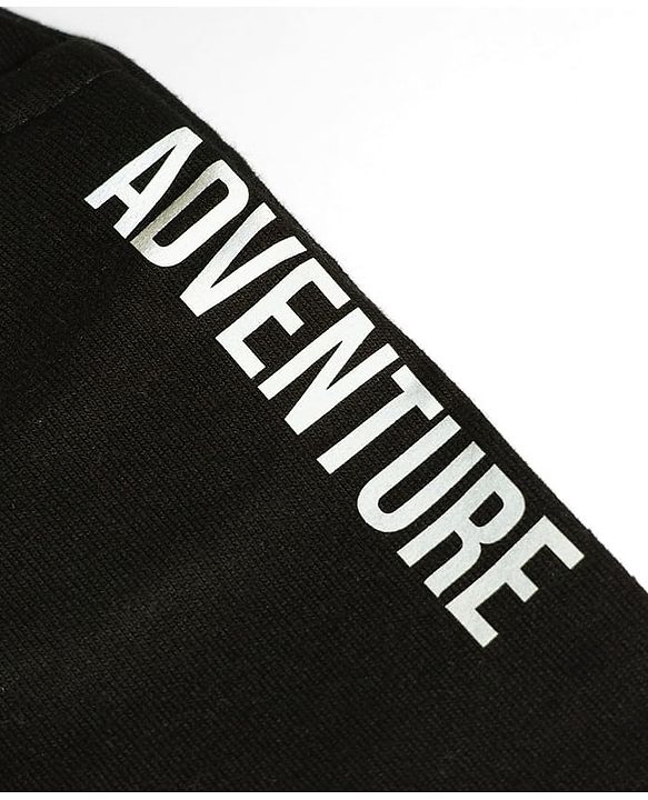 Babyhug 100% Cotton Looper Knit Jogger Fit Full Length Lounge Pant with Adventure Print in Black