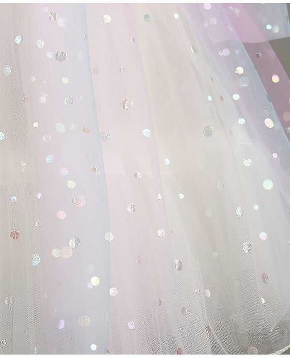 Babyhug Mesh Woven Sleeveless Party Dress With Bow & All over Foil Print - Pink