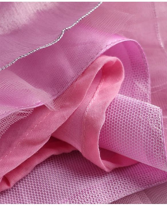 Babyhug Satin Woven Sleeveless Gown with a oversized Fabric flower at the Waistline - Lilac