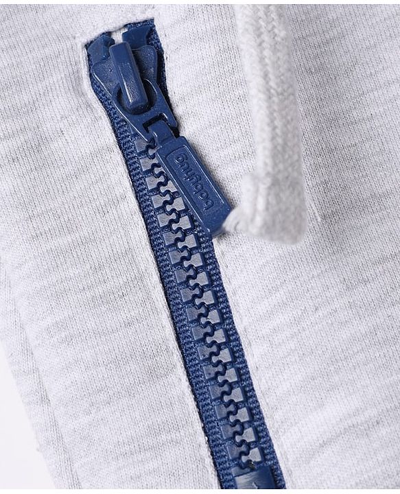 Babyhug Cotton Jersey Knit Full Length Lounge Pants With Star Applique - Grey