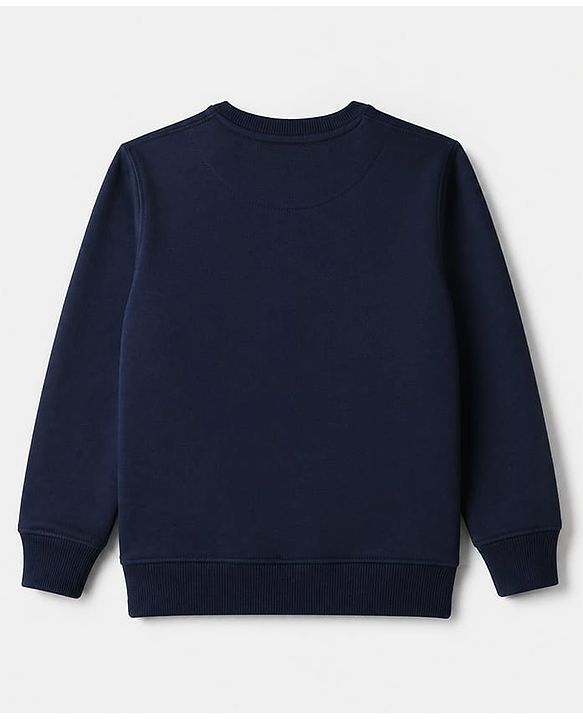 Pine Kids Knit Sweatshirt with Full Sleeves and Letter Print in Navy Blue for 4-5 Years