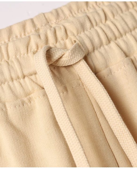 Babyhug Cotton Knit Full Length Jogger Fit Lounge Pant in Cream