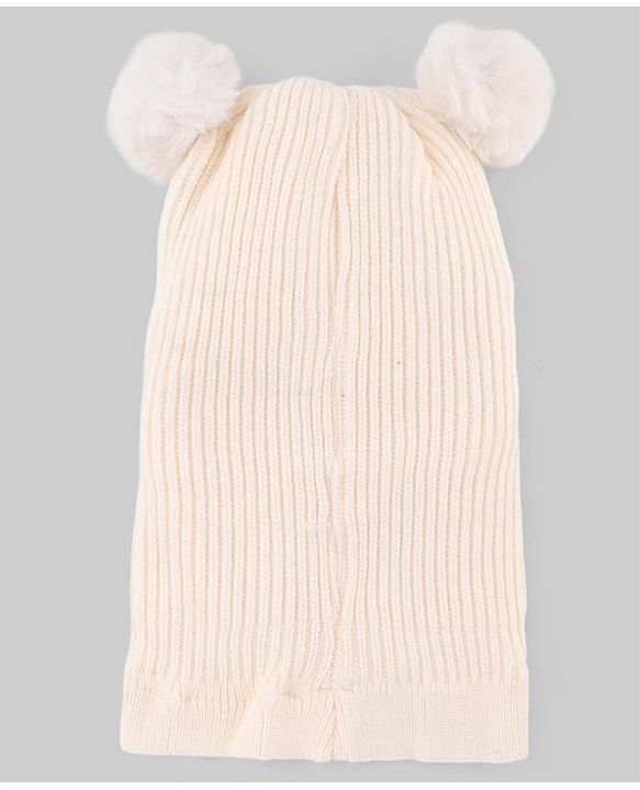 Babyhug Knit Woollen Cap with Cable Knit Design Pink - Diameter 10 cm