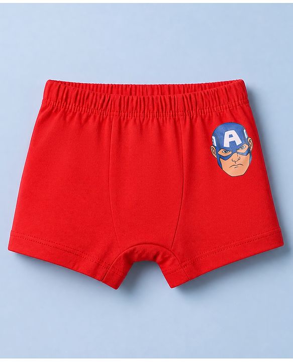 Babyhug Marvel 100% Cotton Knit Single Jersey Briefs With Avenger Graphic Pack of 3 - Beige, Red & Navy Blue