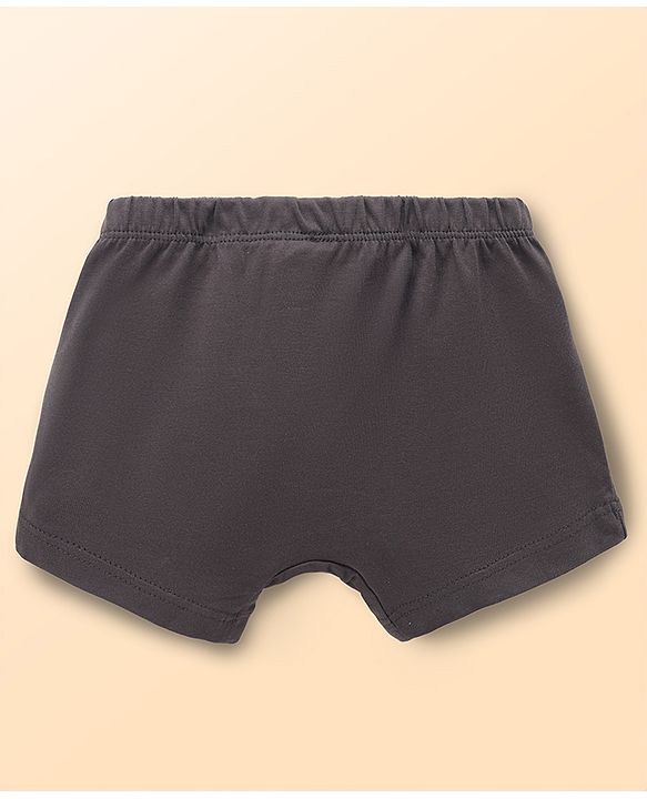 Babyhug Marvel Single Jersey Knit Brief with Avenger Graphic Pack of 3 - Brown, Grey, Light Grey
