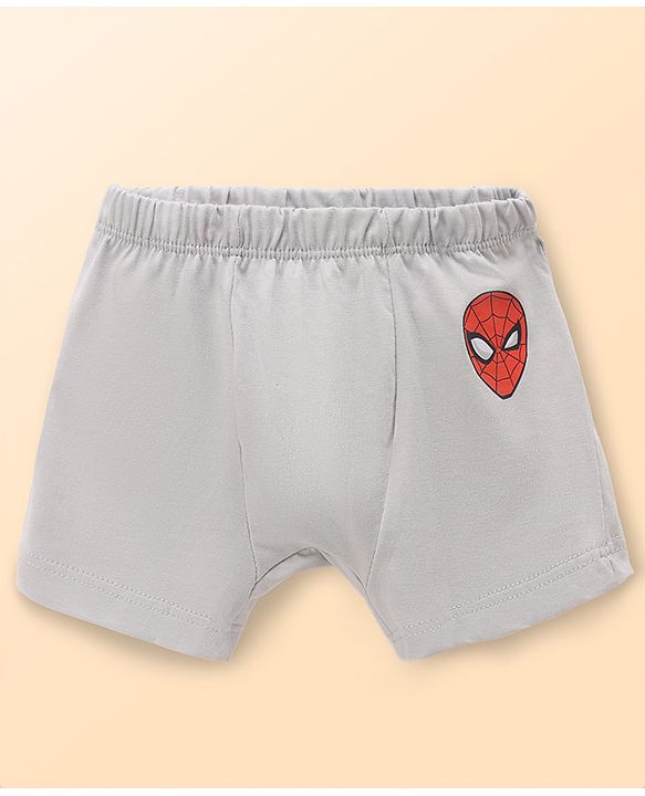 Babyhug Marvel Single Jersey Knit Brief with Avenger Graphic Pack of 3 - Brown, Grey, Light Grey