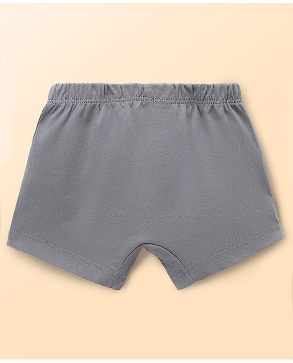 Babyhug Marvel Single Jersey Knit Brief with Avenger Graphic Pack of 3 - Brown, Grey, Light Grey