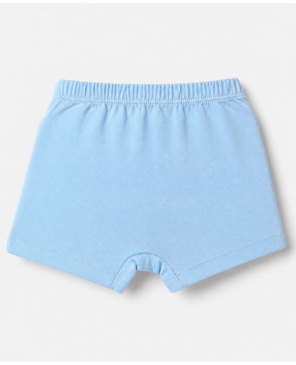 Babyhug Disney 100% Cotton Knit Briefs With Disney Character Graphic Pack Of 3 - Sky Blue Orange & Navy Blue