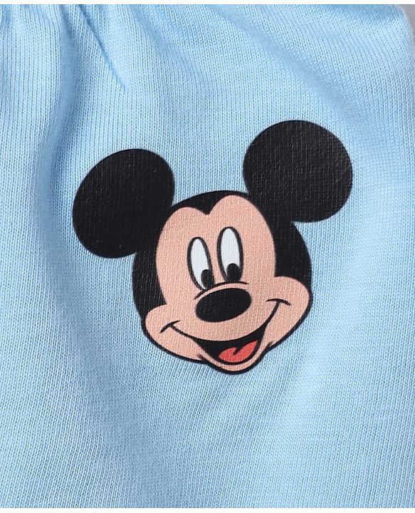 Babyhug Disney 100% Cotton Knit Briefs With Disney Character Graphic Pack Of 3 - Sky Blue Orange & Navy Blue