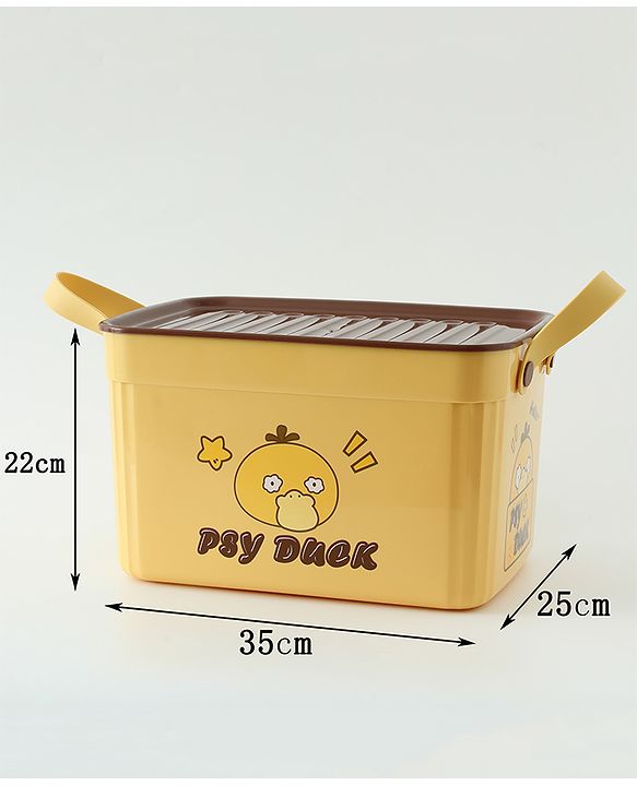 Babyhug Good Things Printed Storage Boxes Set of 2 Cream & Green | Large & Medium Sizes | Side Handles | Multipurpose Home Organizer | Unisex