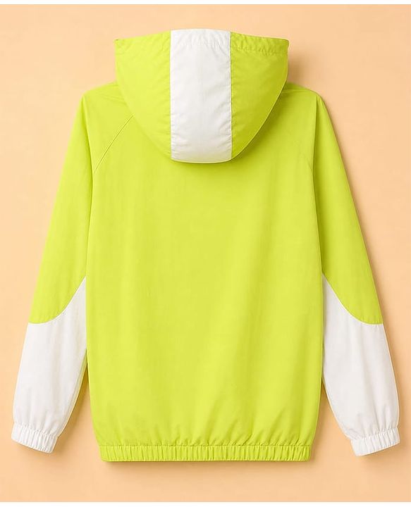 Pine Active Full Sleeves Ultra Comfort Color Block Hooded Jacket - Lime Green