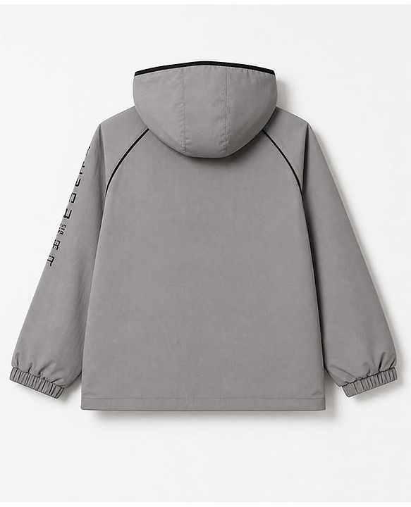 Pine Active Woven Full Sleeves Ultra Comfort Atheliesure Hooded Jacket - Grey