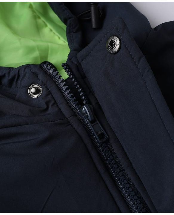 Pine Active Woven Full sleeves Ultra comfort Atheliesure Hooded Jacket - Navy Blue