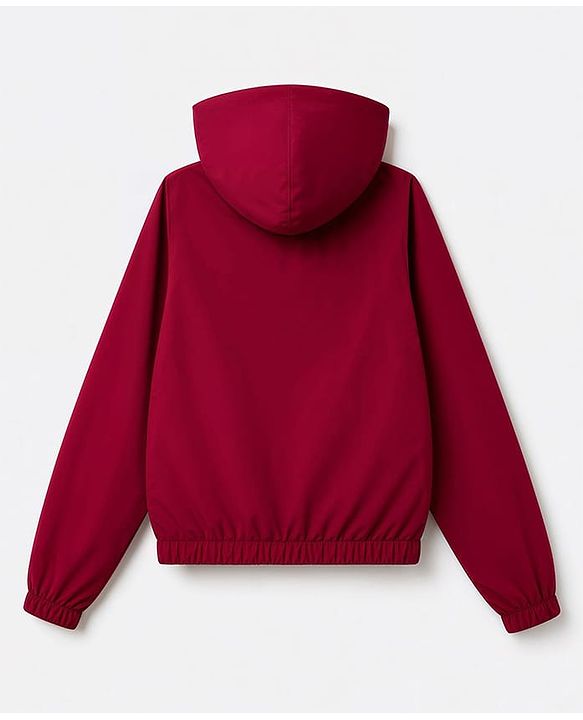Pine Active Woven Full Sleeves Ultra Comfort Atheliesure Hooded Jacket - Maroon