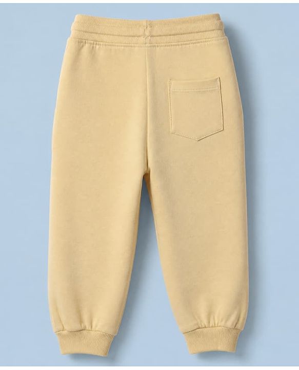 Babyhug Cotton Looper Knit Full Length Jogger Fit Lounge Pant - Cream