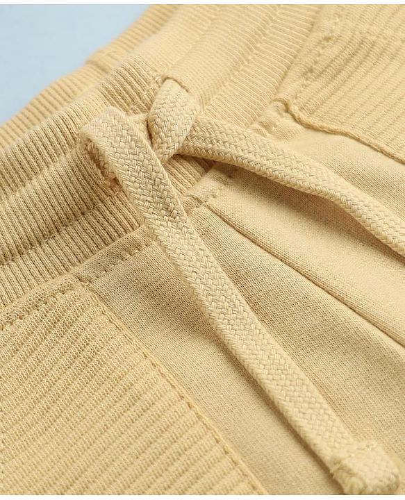Babyhug Cotton Looper Knit Full Length Jogger Fit Lounge Pant - Cream