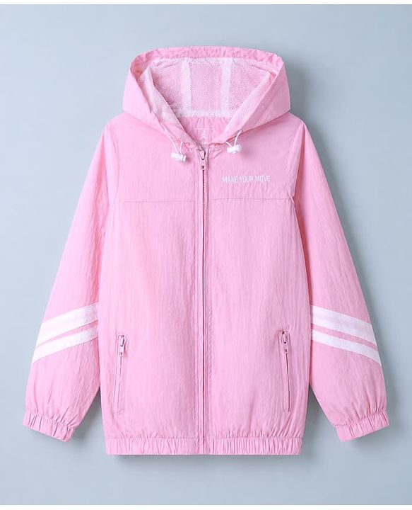 Pine Active Woven Full sleeves Ultra comfort Atheliesure Hooded Jacket - Pink