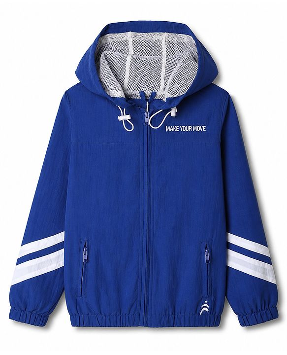 Pine Active Woven Full sleeves Ultra comfort Atheliesure Hooded Jacket - Royal Blue