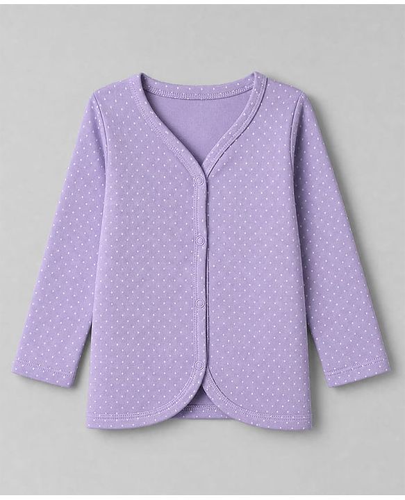 Babyhug 100% Cotton Interlock Knit Front Open Full Sleeves Jhablas With Polka Dot, Floral Print & Bunny Ear Applique Pack of 3 - Lilac, White & Pink